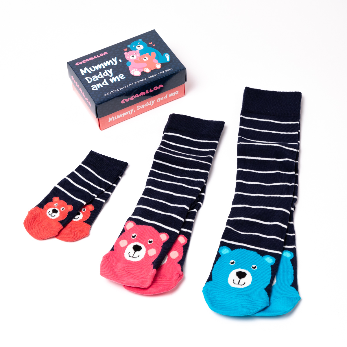 Chaussettes Maman, Papa et moi Lot 3 paires
