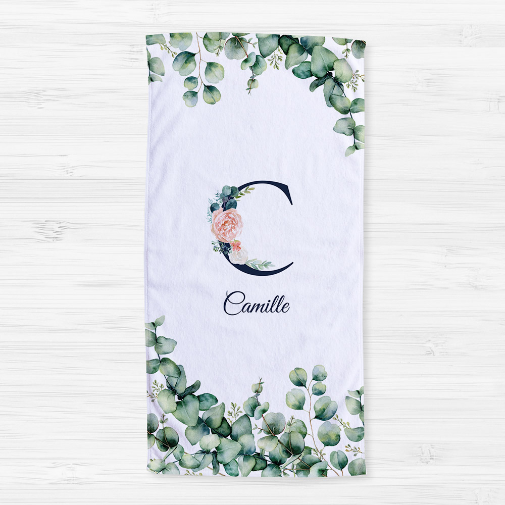 Serviette avec Monogramme et Texte