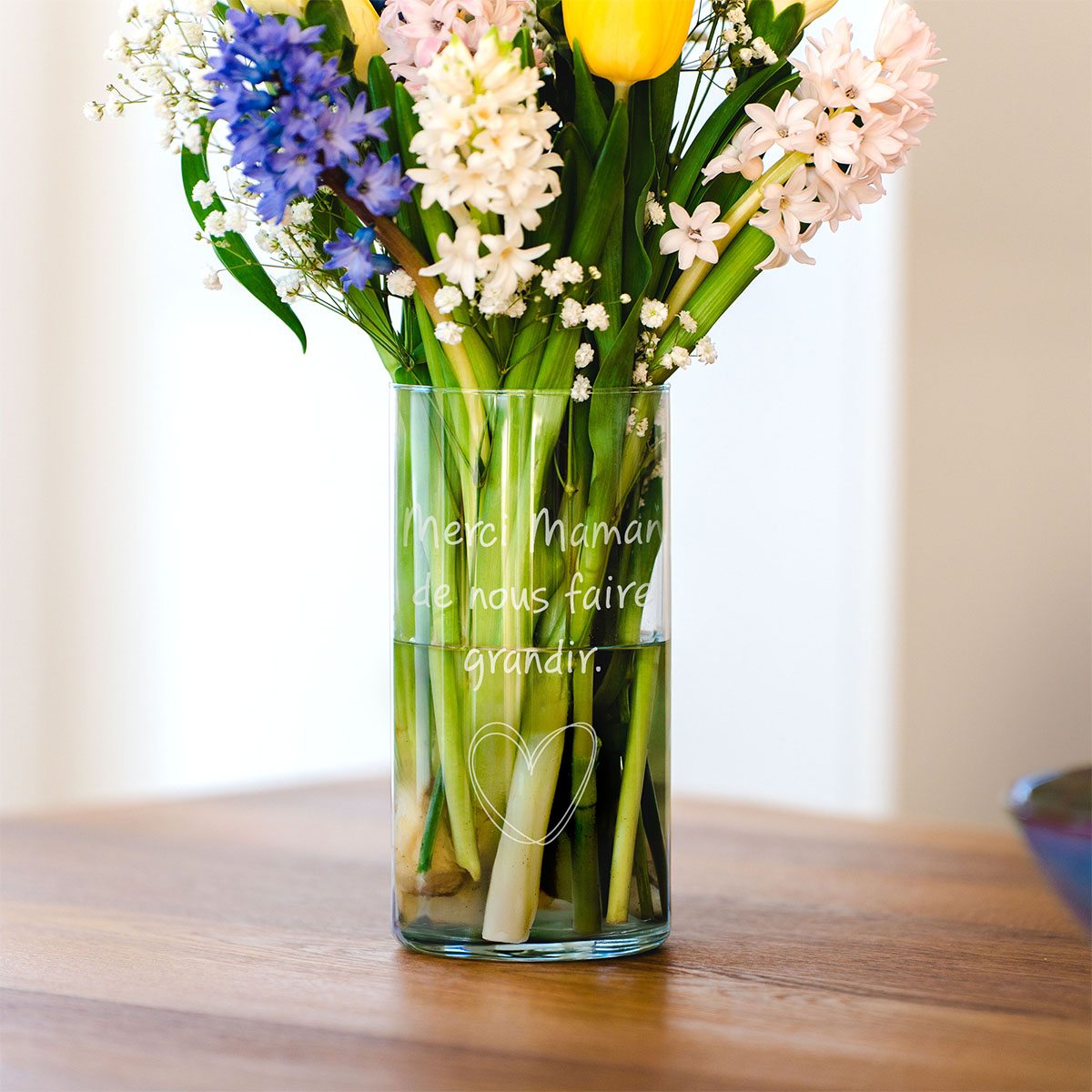 Vase personnalisé avec texte et picto Vase personnalisé avec texte et picto