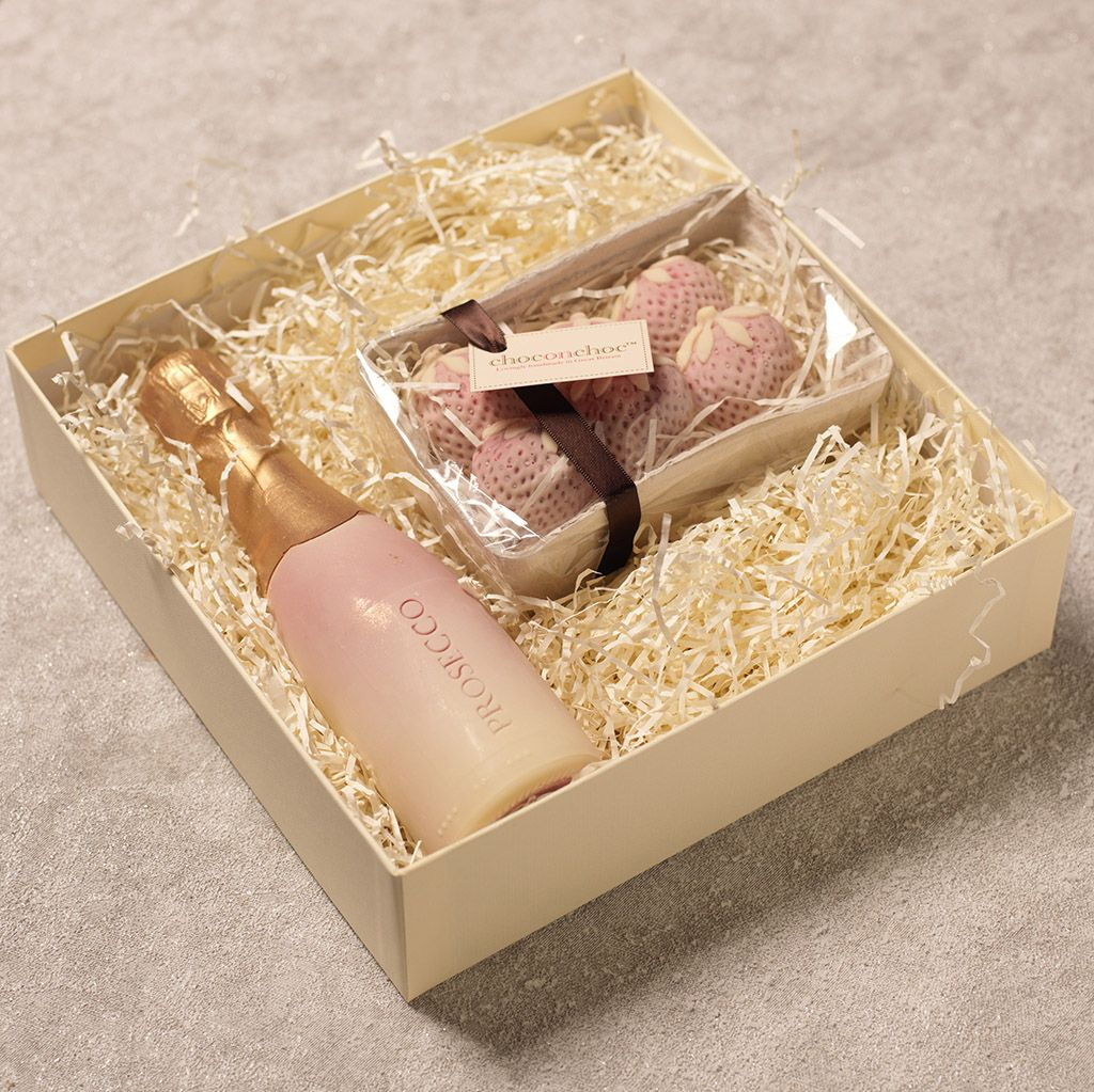Fraises et Prosecco en Chocolat
