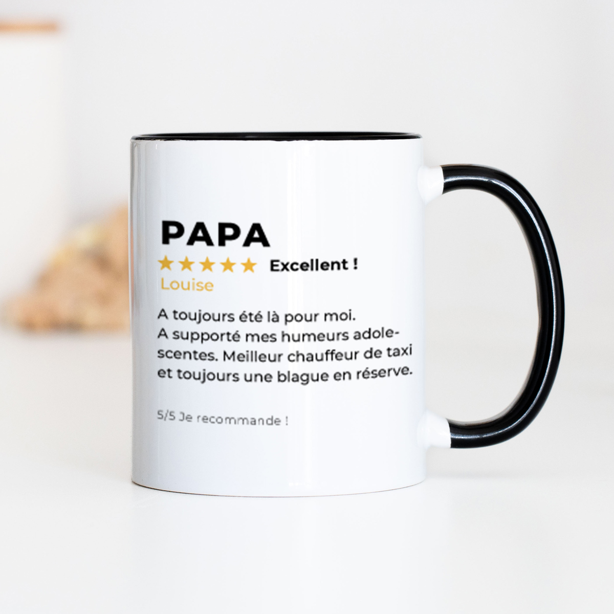 Tasse personnalisée avec avis client