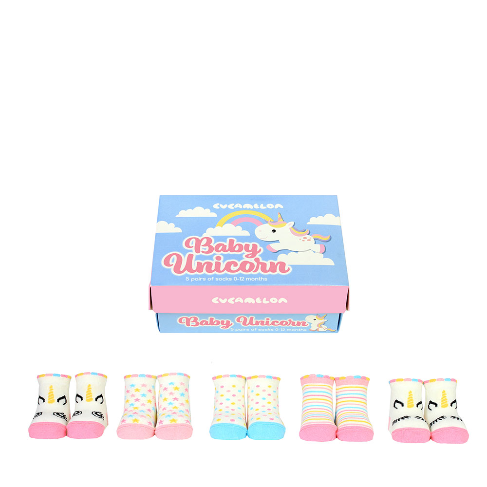 Chaussettes Licorne pour Bébés - Ensemble de 5 paires