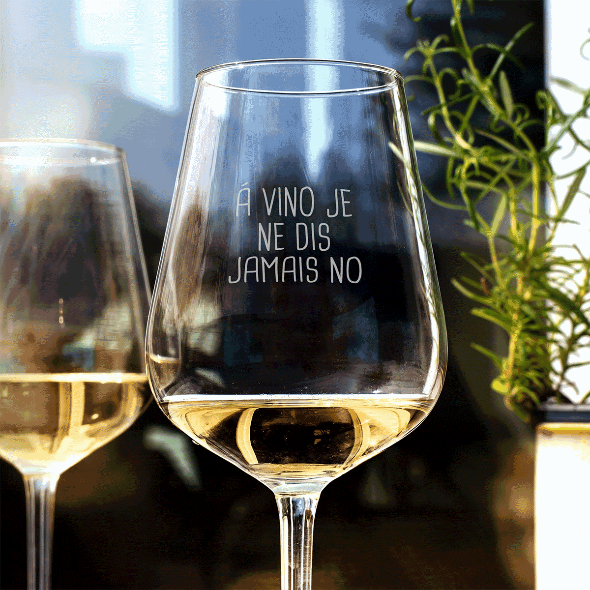 Verre à vin personnalisé avec Slogan