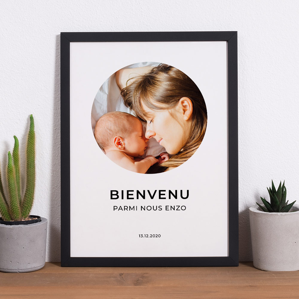 cadeau fête des Mères Poster avec photo et 3 lignes de texte cadeau fête des Mères Poster avec photo et 3 lignes de texte