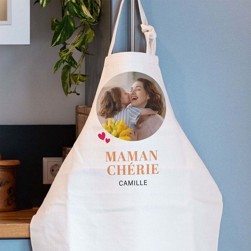 Tablier de cuisine personnalisé avec photo et texte
