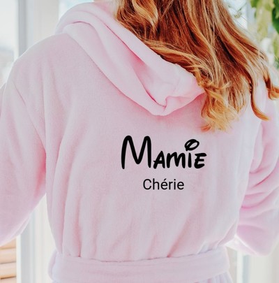 cadeau mamie peignoir personnalisé princesse