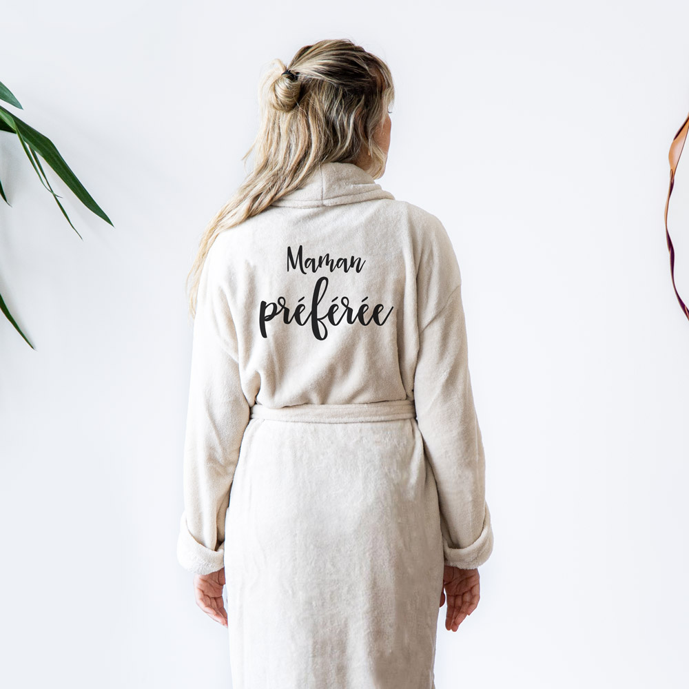 Peignoir personnalisé avec nom cadeau maman Peignoir personnalisé avec nom