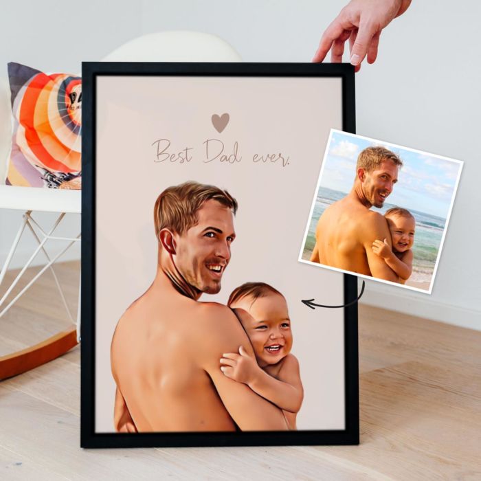 Poster personnalisé - Cartoon Cadeau papa Poster personnalisé - Cartoon