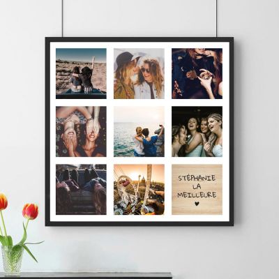 Poster Photo Personnalisable - 8 Images + Texte Poster Photo Personnalisable - 8 Images + Texte