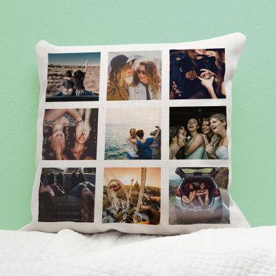 Housse de coussin personnalisable avec 9 images Housse de coussin personnalisable avec 9 images