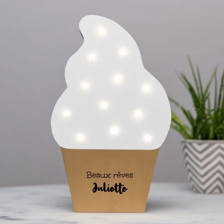 Lampe LED avec texte Glace