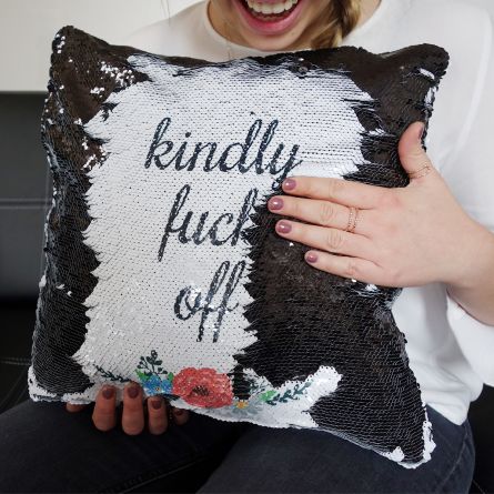Housse de Coussin Glitter Personnalisable - Noir
