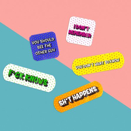 Pansements avec textes humoristiques
