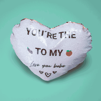Housse de coussin Personnalisable Cœur, Texte & Paillettes Housse de coussin Personnalisable Cœur, Texte & Paillettes
