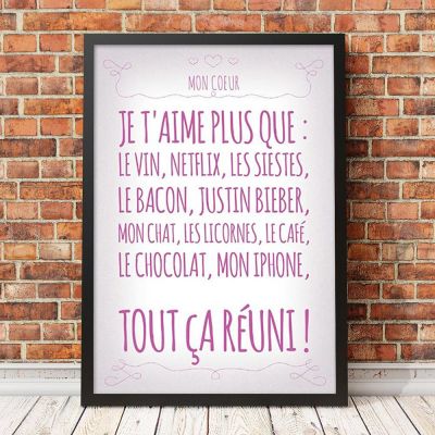 Affiche Romantique personnalisable Affiche Romantique personnalisable
