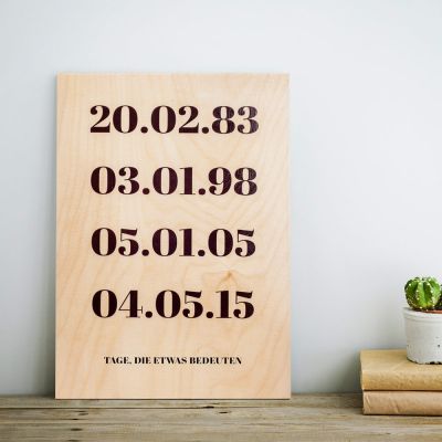 Impression sur Bois Personnalisable - Dates Importantes Impression sur Bois Personnalisable - Dates Importantes